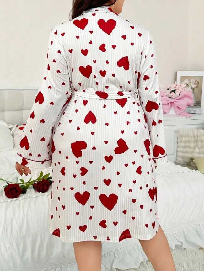 💖 Silk Thin Heart Dressing Gown 💖