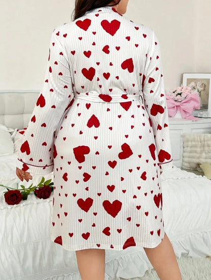 💖 Silk Thin Heart Dressing Gown 💖