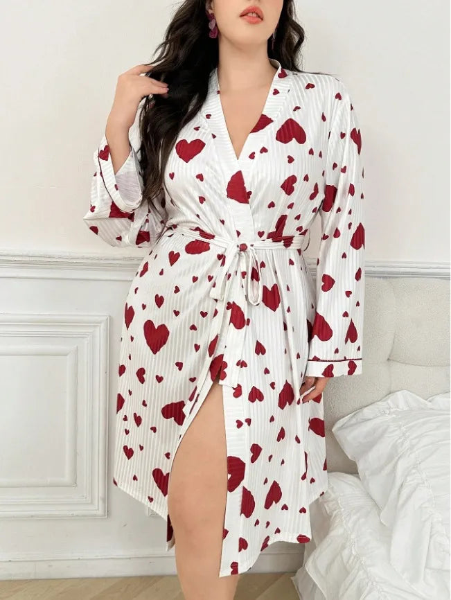 💖 Silk Thin Heart Dressing Gown 💖