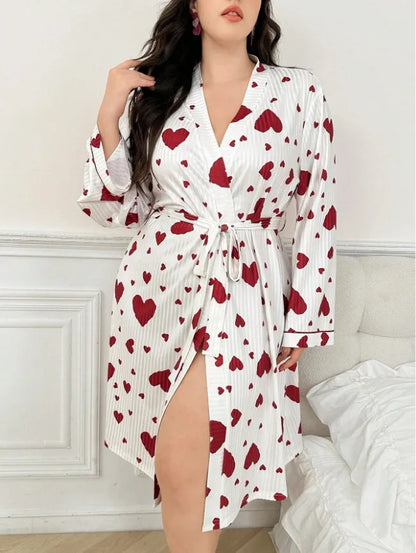 💖 Silk Thin Heart Dressing Gown 💖