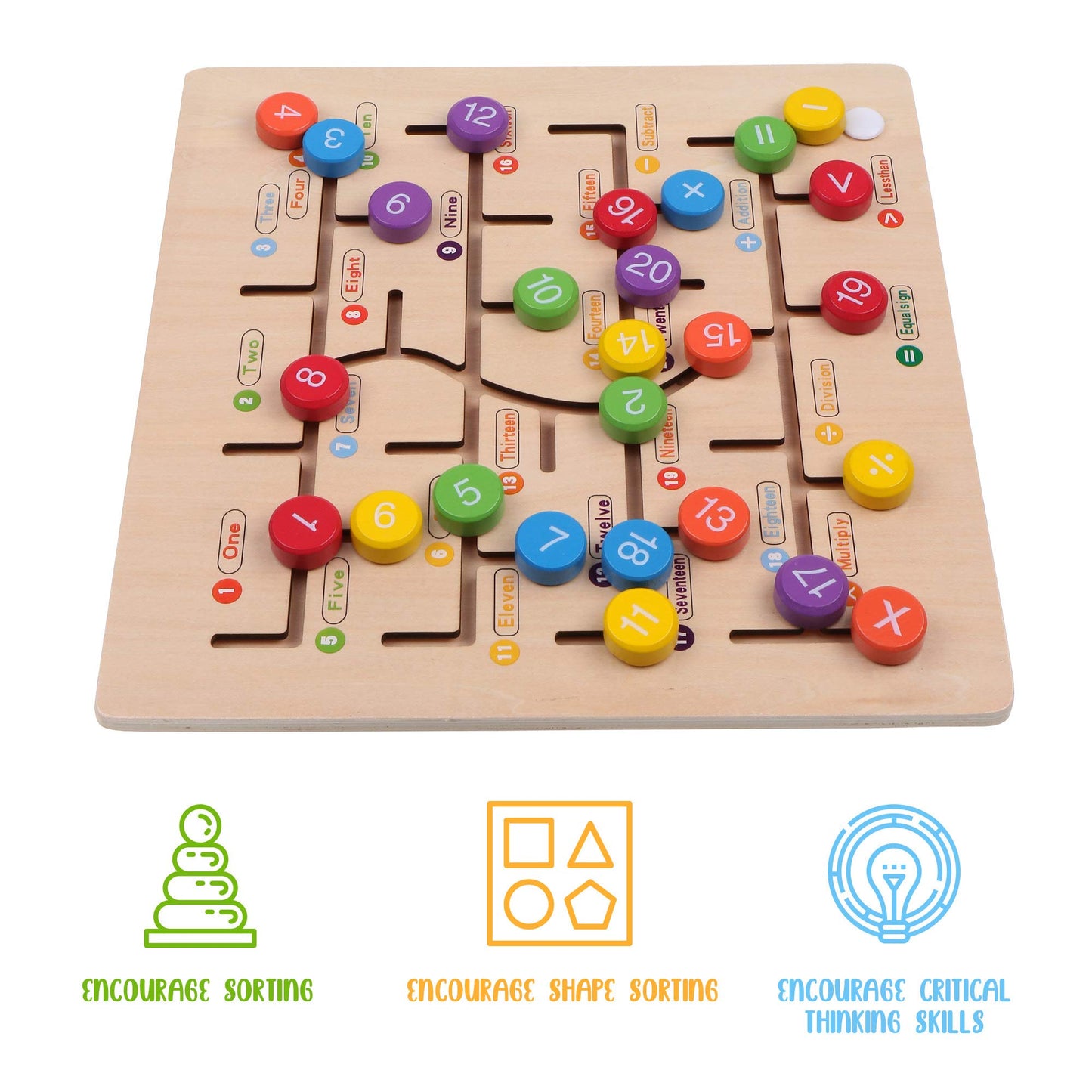 Montessori Wooden Numbers & Maths Learning Puzzle Board