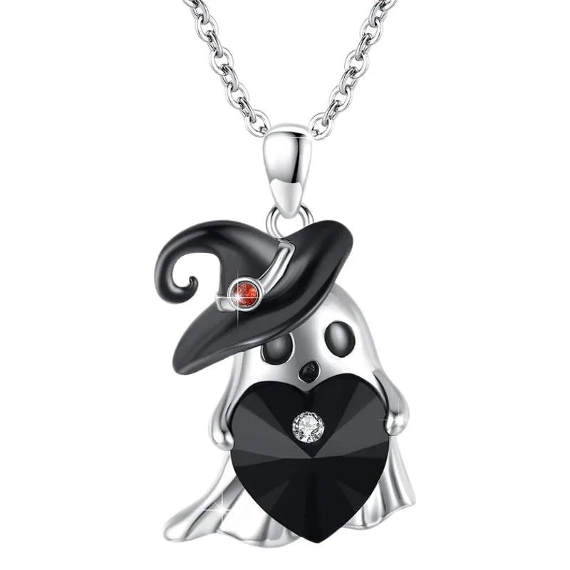 👻 Lil Ghostie Black Witch Hat Necklace 👻
