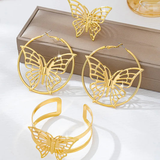 🦋 Gold Butterfly Jewellery Set 🦋