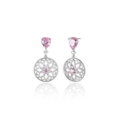 🌸 Pink Diamanté Necklace & Earrings Set 🌸