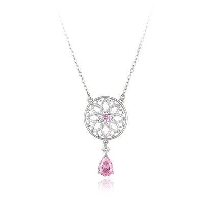 🌸 Pink Diamanté Necklace & Earrings Set 🌸
