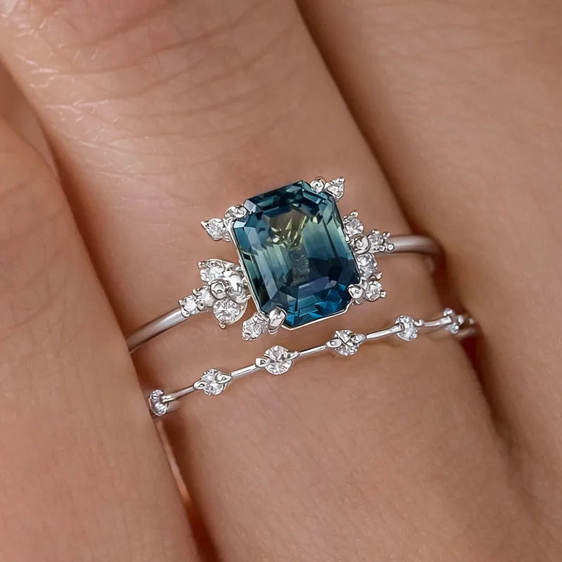 💙 2pc Blue Zirconia Ring Sets 💙