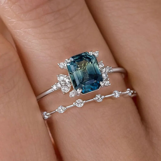 💙 2pc Blue Zirconia Ring Sets 💙