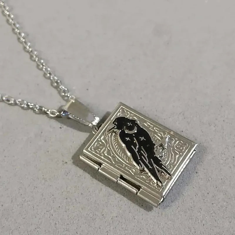 Crow Locket Necklace
