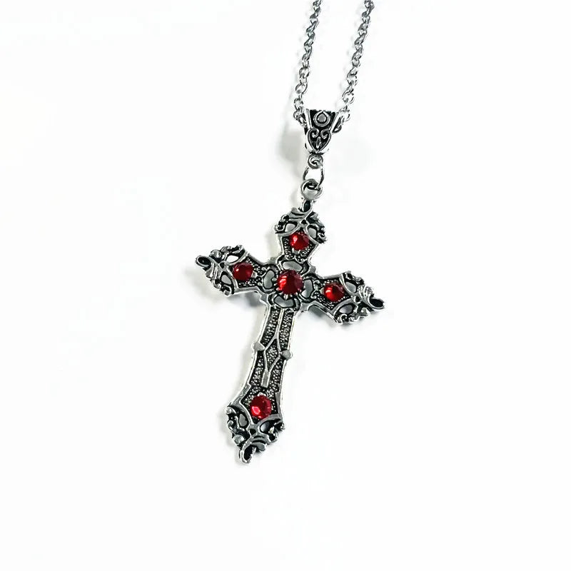 ❤️🖤 Gothic Style Cross Necklace 🖤❤️