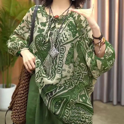 🍃 Green Long Sleeve Printed Shirt 🍃