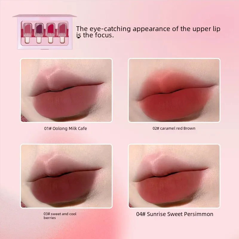 🍦 💖 4pc Ice Cream Shaped Lip Glaze Set 💖🍦