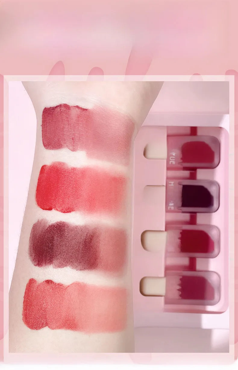 🍦 💖 4pc Ice Cream Shaped Lip Glaze Set 💖🍦