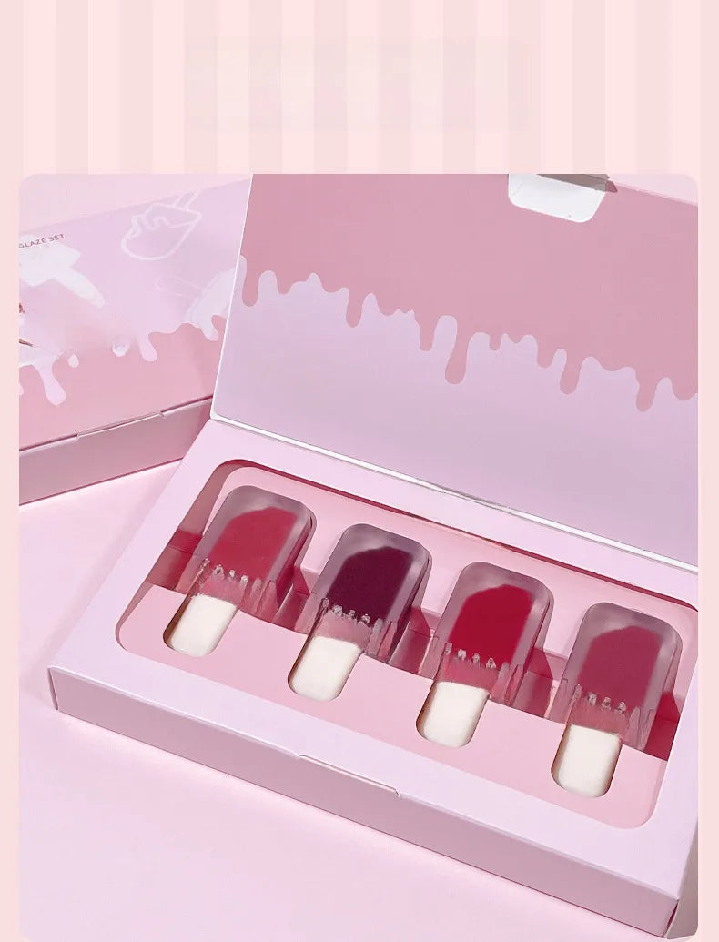🍦 💖 4pc Ice Cream Shaped Lip Glaze Set 💖🍦