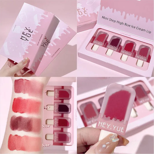 🍦 💖 4pc Ice Cream Shaped Lip Glaze Set 💖🍦