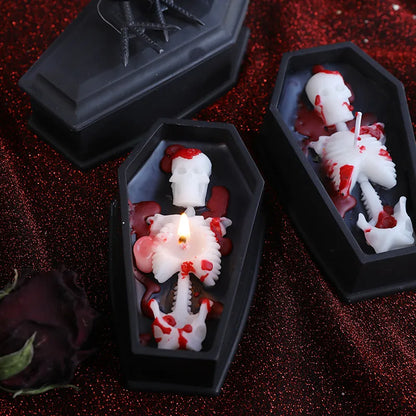 🕯️🦇🖤 3pc Coffin Candle Set 🖤🦇🕯️