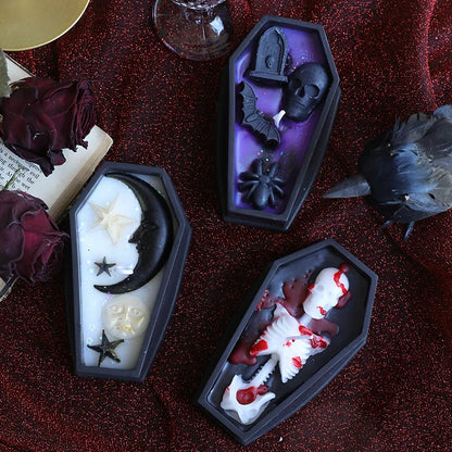 🕯️🦇🖤 3pc Coffin Candle Set 🖤🦇🕯️