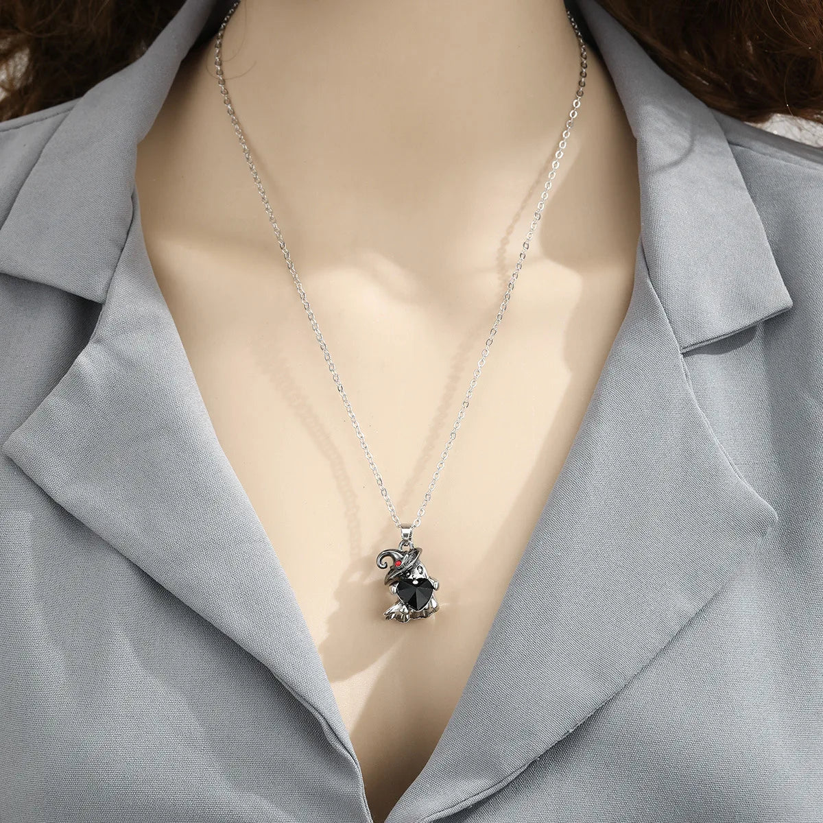 👻 Lil Ghostie Black Witch Hat Necklace 👻