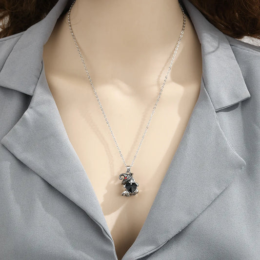 👻 Lil Ghostie Black Witch Hat Necklace 👻