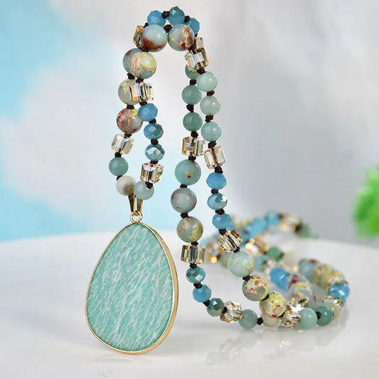 ✨ Handmade Bohemian Tianhe Stone (Amazonite) Necklace ✨