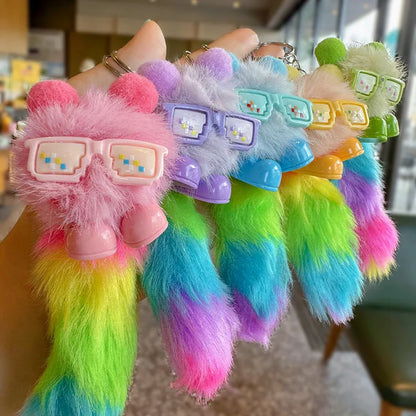 🌈 Fluffy Rainbow Keyring/Bag Charms 🌈