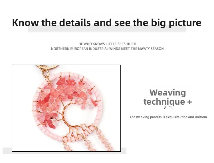 🌸 Cherry Blossom Tree of Life Dreamcatcher Keychain 🌸