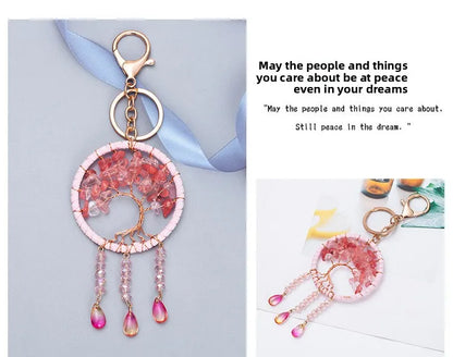 🌸 Cherry Blossom Tree of Life Dreamcatcher Keychain 🌸
