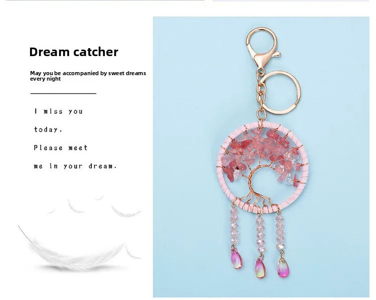 🌸 Cherry Blossom Tree of Life Dreamcatcher Keychain 🌸