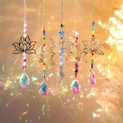 🌈 6pc Lotus Flower Suncatcher Set 🌈
