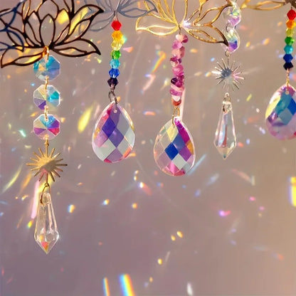 🌈 6pc Lotus Flower Suncatcher Set 🌈