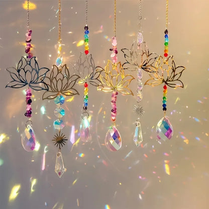 🌈 6pc Lotus Flower Suncatcher Set 🌈