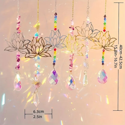 🌈 6pc Lotus Flower Suncatcher Set 🌈