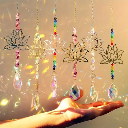 🌈 6pc Lotus Flower Suncatcher Set 🌈