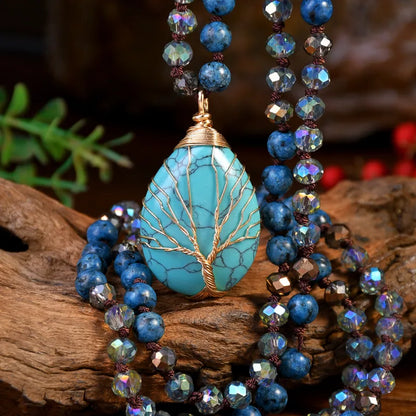 ✨ Healing Turquoise & Blue Agate Pendant Necklace ✨