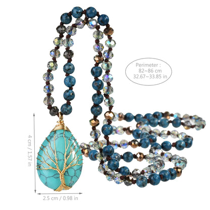 ✨ Healing Turquoise & Blue Agate Pendant Necklace ✨