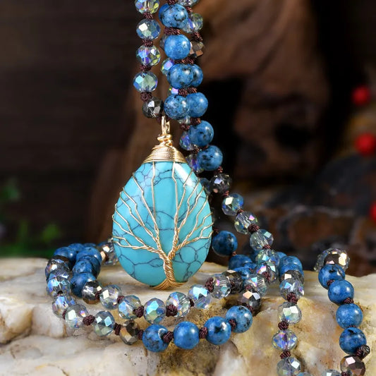 ✨ Healing Turquoise & Blue Agate Pendant Necklace ✨