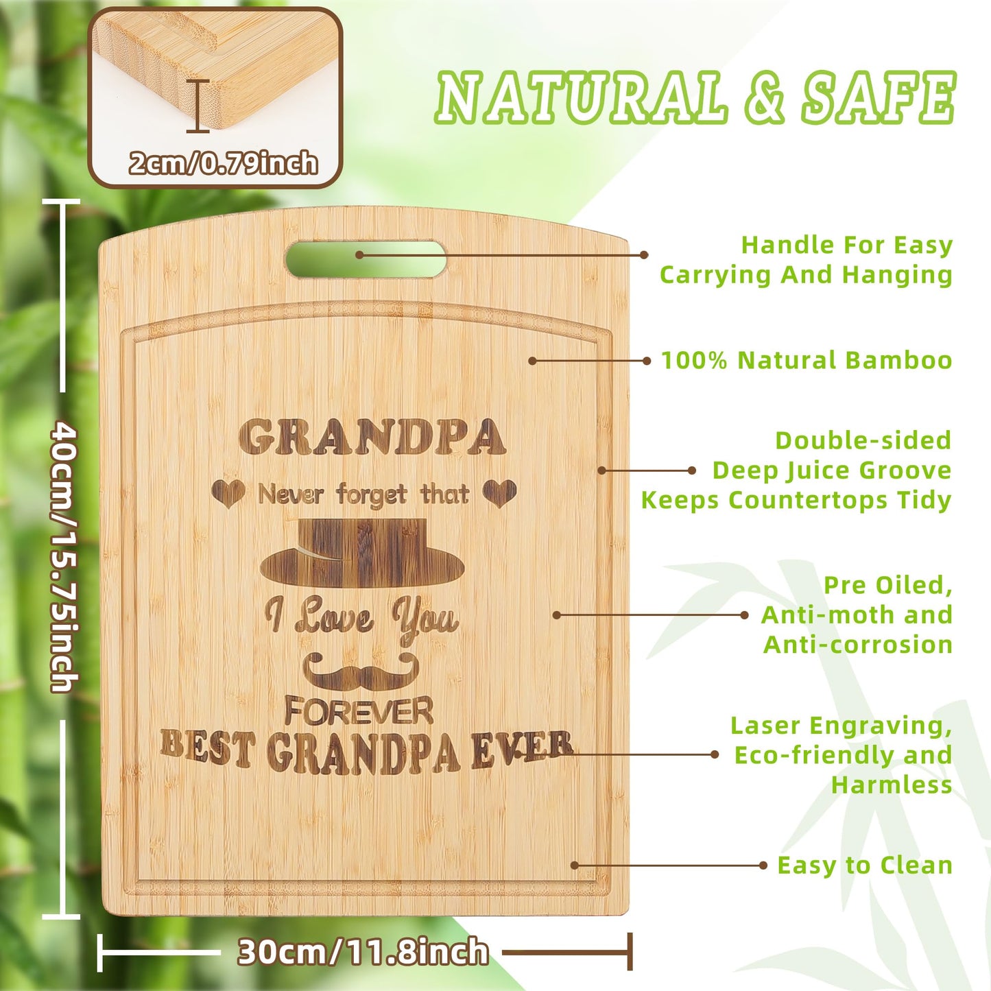 Bamboo Chopping Board For Grandpa