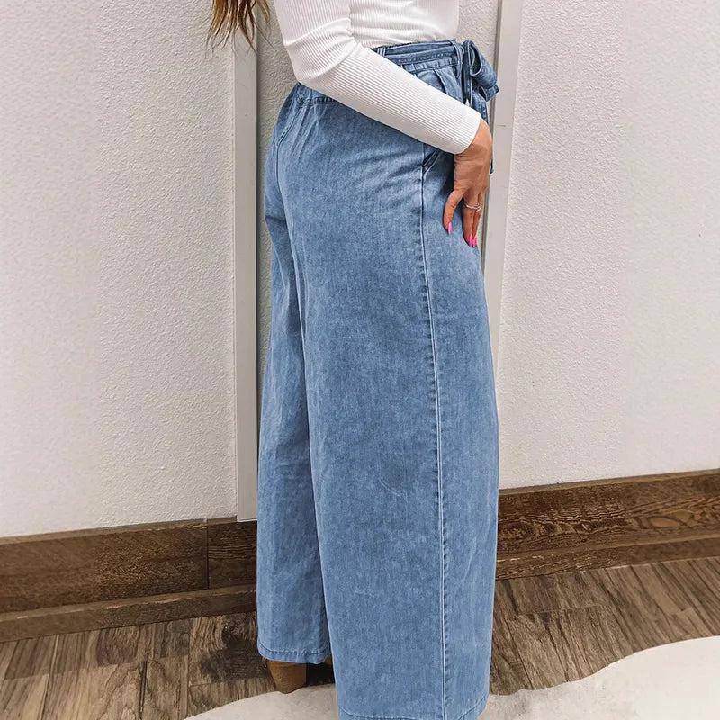 💙🦋 High Waist Wide Leg Denim Pants 🦋💙