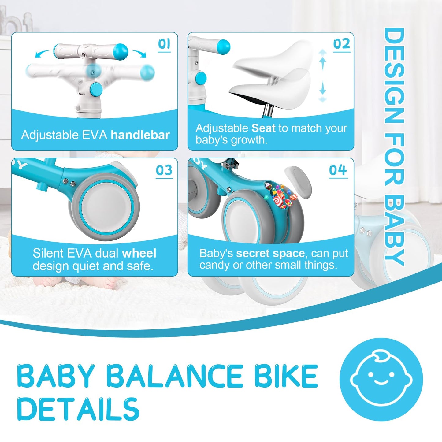 Adjustable Baby Balance Bike