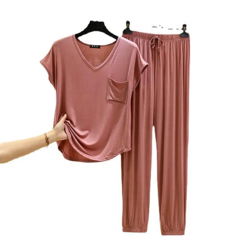 Plain T-Shirt Loungewear Sets
