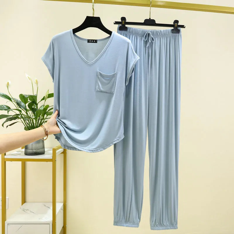 Plain T-Shirt Loungewear Sets