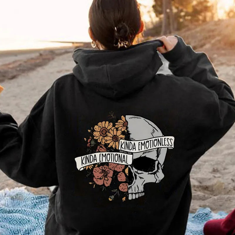 Kinda Emotional... Skull Hoodies