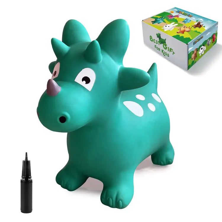 Inflatable Bouncy Triceratops Hopper Ride-On Toy