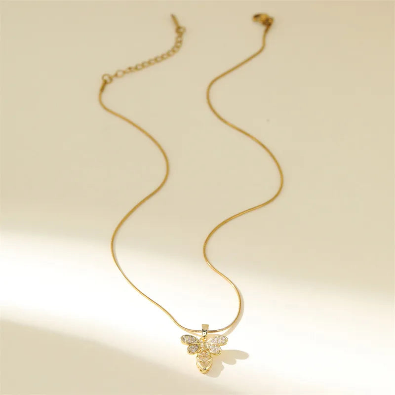 🐝 Micro Pave Zircon Bee Necklace 🐝