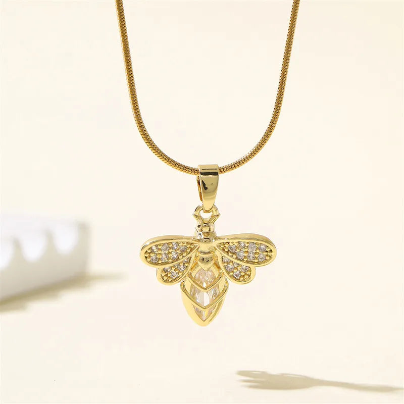 🐝 Micro Pave Zircon Bee Necklace 🐝