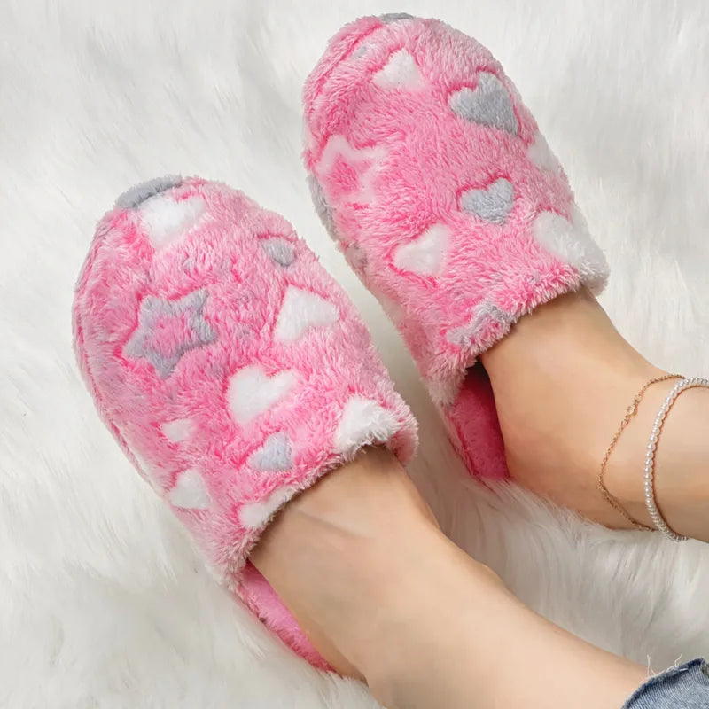 💖⭐ Fluffy Star & Heart Slippers ⭐ 💖