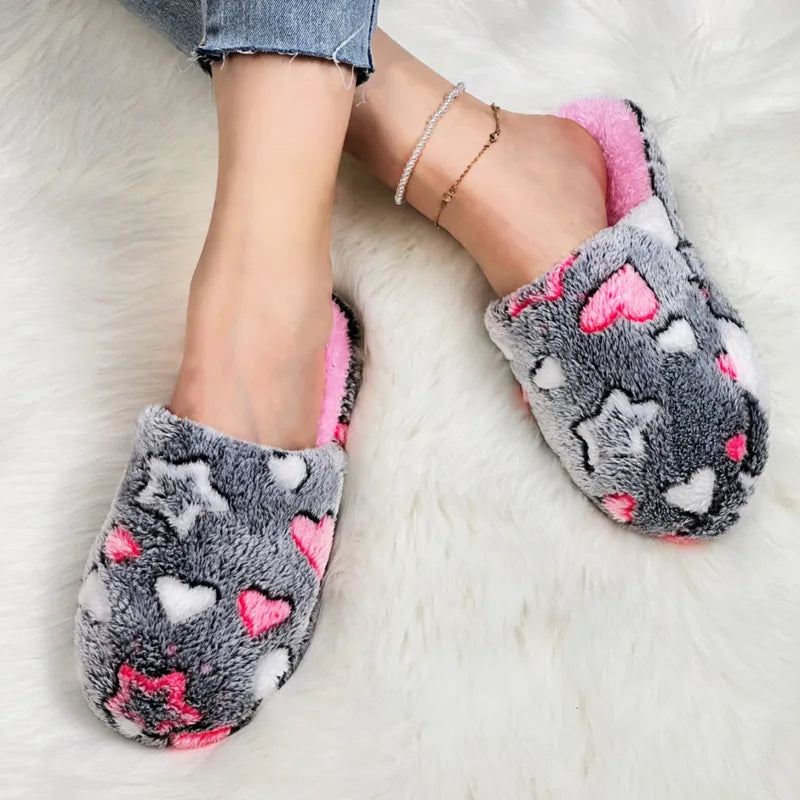💖⭐ Fluffy Star & Heart Slippers ⭐ 💖