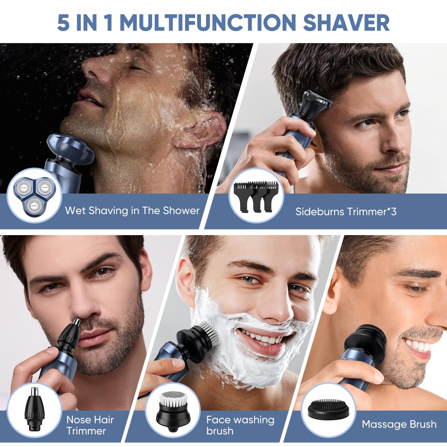 5:1 Electric Rotary Shaver for Men