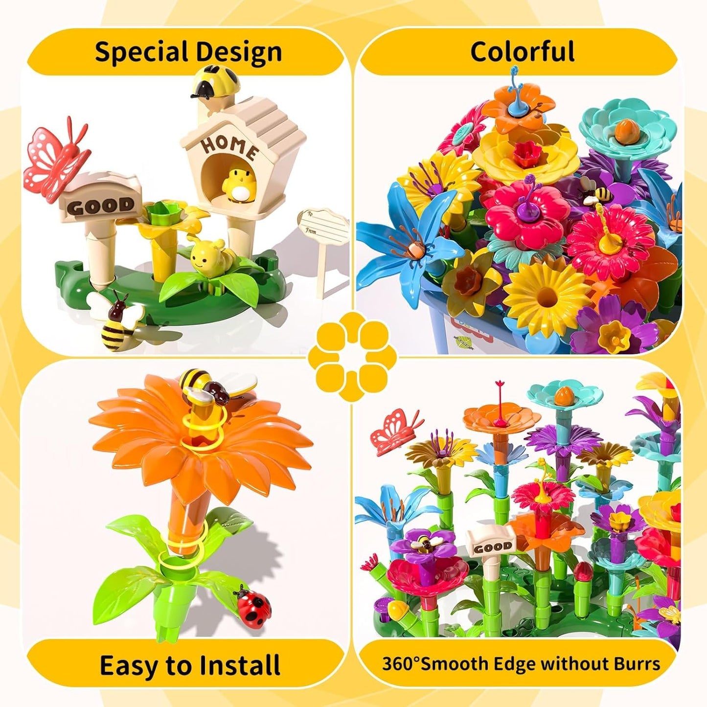 🌸 138pc Garden Building Blocks Play Set – STEM Educational Toy 🌸