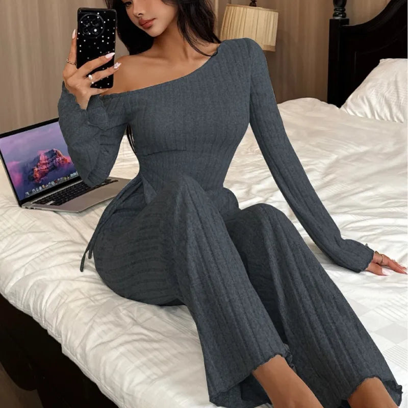 💖 Shoulder-Bared Long Sleeve Lounge Sets 💖