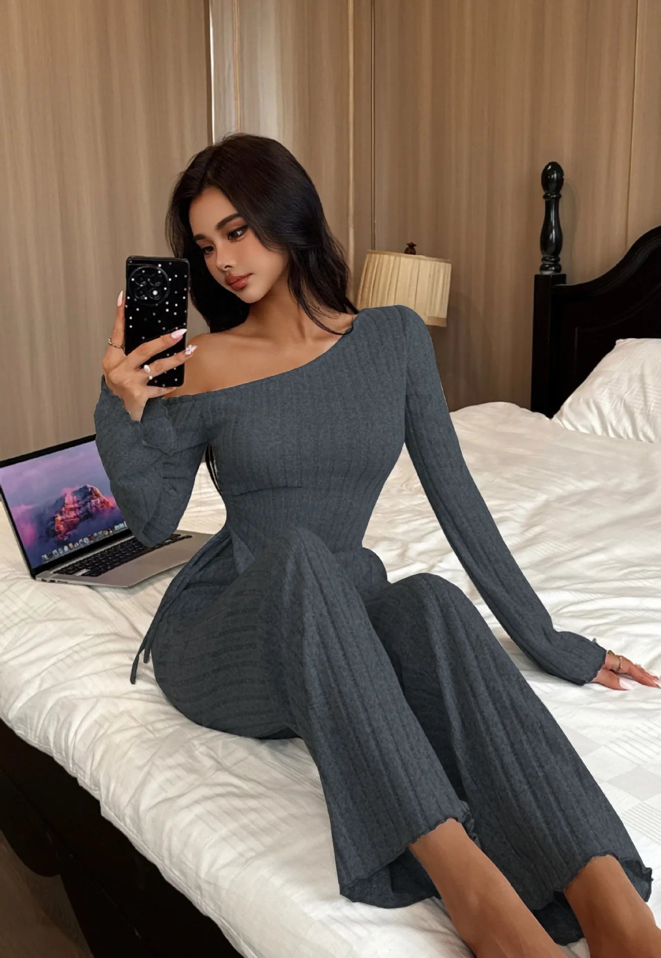 💖 Shoulder-Bared Long Sleeve Lounge Sets 💖